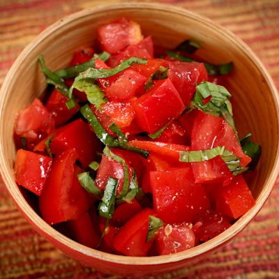 Tomato Pepper Basil Salad