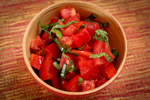 Tomato Pepper Basil Salad