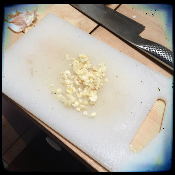Minced Garlic for curried greens