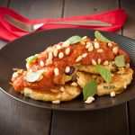 Spaghetti Squash Fritters with Hearty Tomato Sauce from Recipe Renovator | Gluten-free & Vegan Spaghetti Squash Fritters with Hearty Tomato Sauce from Recipe Renovator | Gluten-free & Vegan