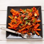 Grain-Free Pasta Salad with Roasted Vegetables and Red Pepper Sauce | Made using red lentil pasta, this hearty pasta salad pleases all palates! Migraine-friendly, vegan, dairy-free Grain-Free Pasta Salad with Roasted Vegetables and Red Pepper Sauce | Made using red lentil pasta, this hearty pasta salad pleases all palates! Migraine-friendly, vegan, dairy-free