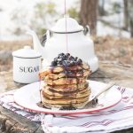 Iron Man Protein Pancakes with blueberry syrup from The Camp & Cabin Cookbook by Laura Bashar Iron Man Protein Pancakes with blueberry syrup from The Camp & Cabin Cookbook by Laura Bashar